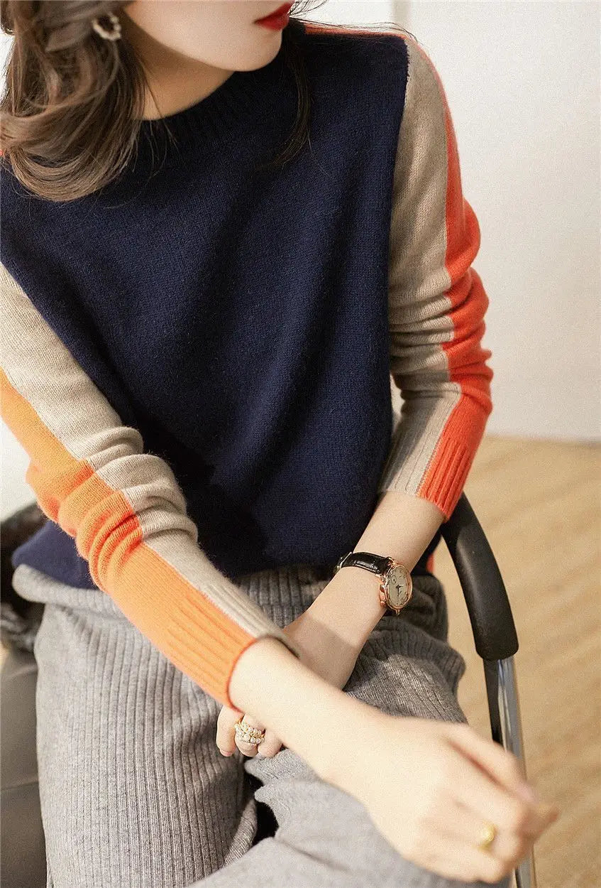 Color-blocking sweater