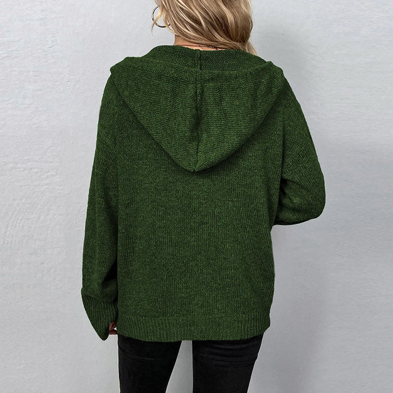 Valenzora | Bequemer Cardigan mit Kapuze
