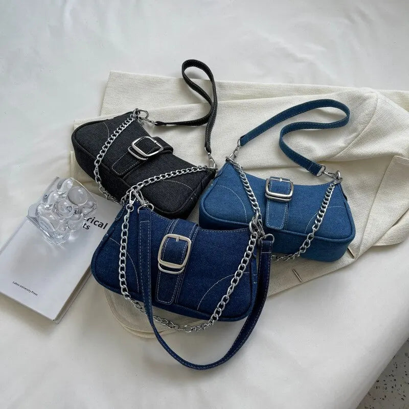 Valenzora | Modern Denim Personalized Design Excellent Structure Shoulder Underarm Small Rectangular Pocket