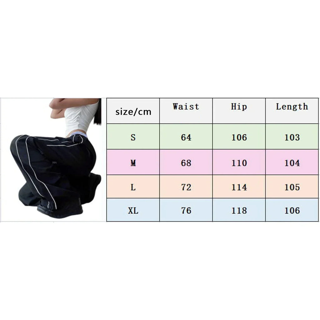 Valenzora | Women's Y2K Elastic Waist Cargo Pants Loose Solid Color Jogging Pants Tracksuit Bottoms with Pockets Streetwear