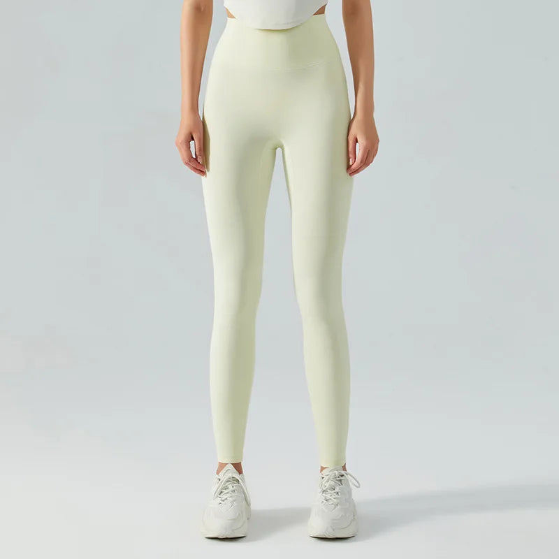 Valenzora | Emily Sportswear Naked High-Waisted Tight Yoga Pants Double-Sided Brushed Peach Butt-Lifting Running Sports Fitness Leggings