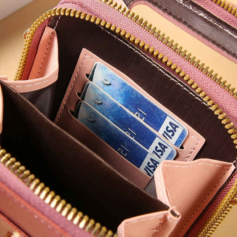 Valenzora Leather Smartphone Clutch | Women's Handbag with Touchscreen Window