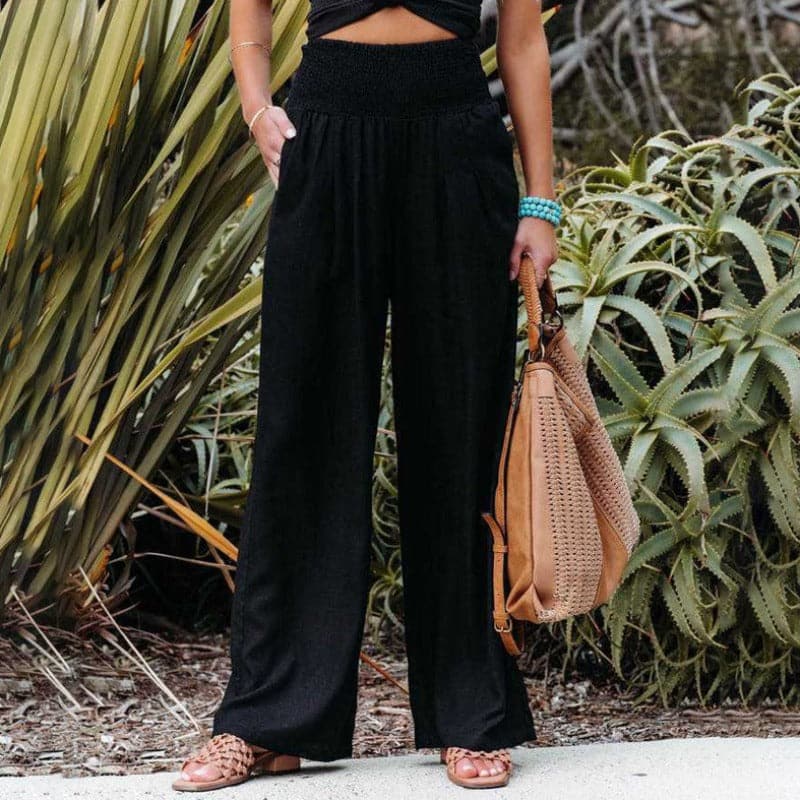 Valenzora | Casual wide linen trousers for women