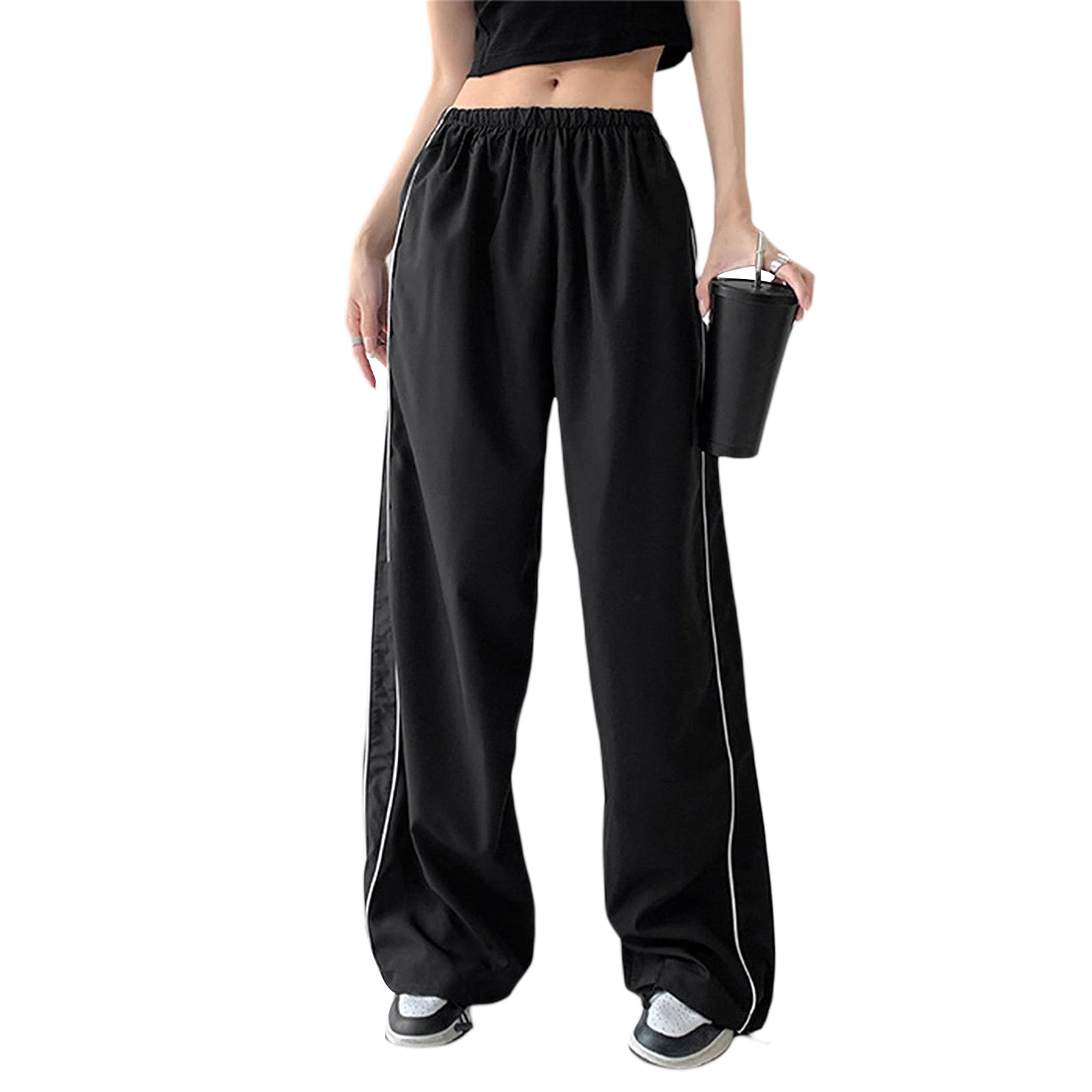 Valenzora Generous Cargohose | Damen Kordelzug Elastische Niedrige Taille Parachute-Hose