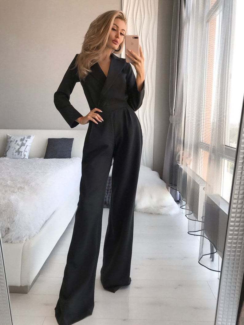 Valenzora Langarm-Jumpsuit mit schmaler Passform für Damen