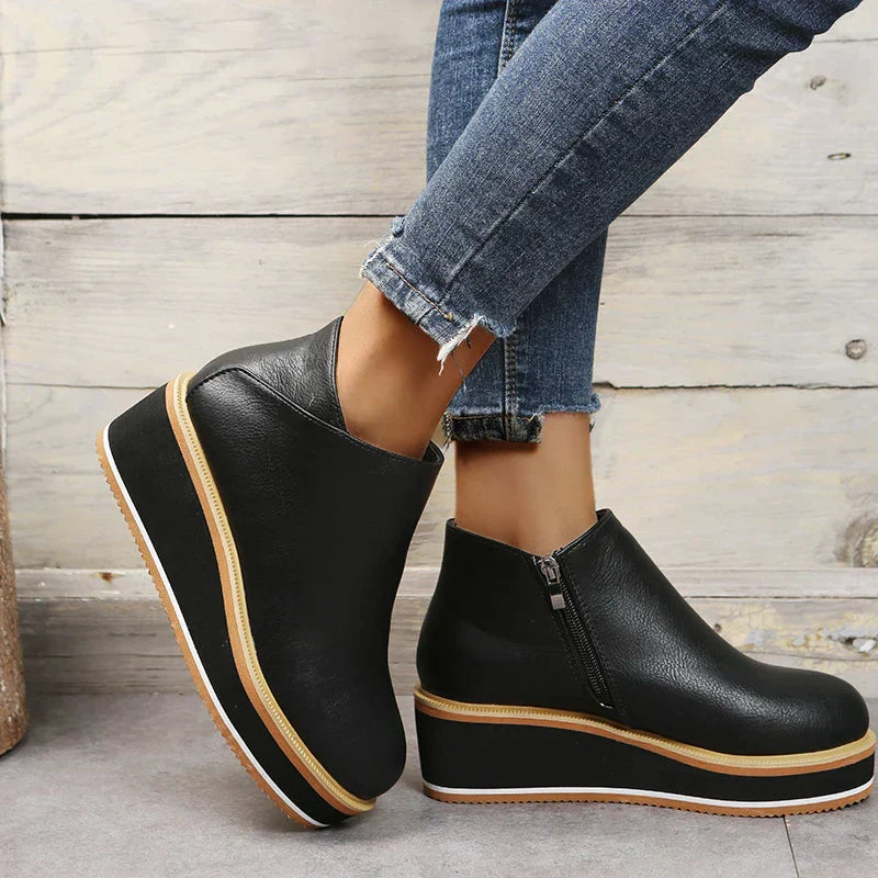 Valenzora – Stylische Stiefeletten mit Reißverschluss und Plateau