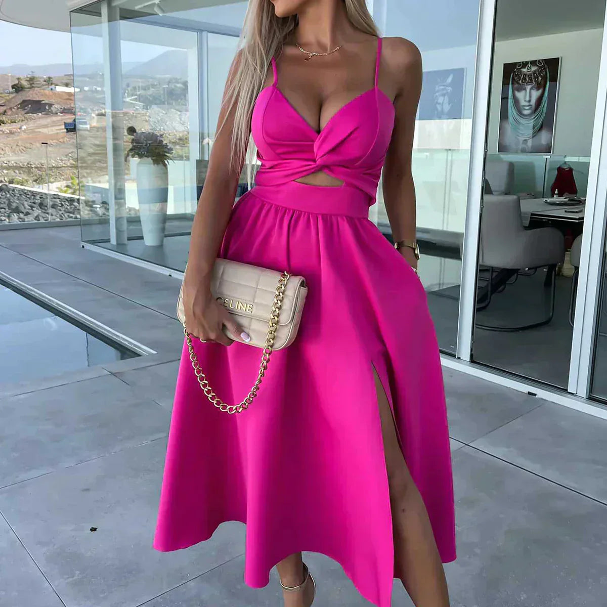 Valenzora | Side-cut midi dress with slit