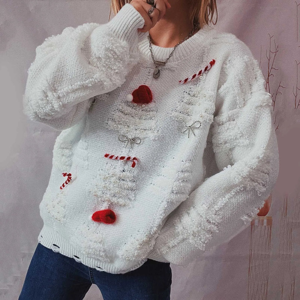 Valenzora – Hässlicher Weihnachtspullover – Damen Winterpullover mit Weihnachtsmotiv