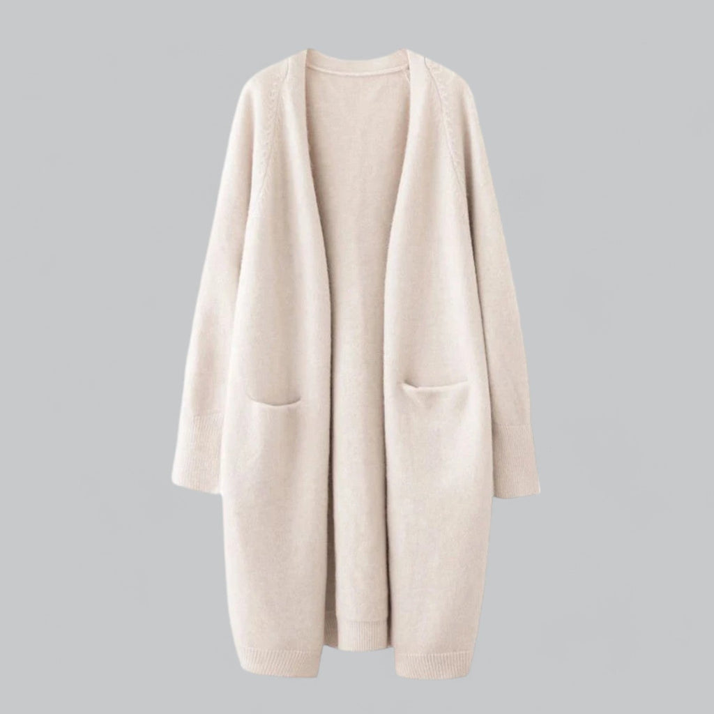 Valenzora | Classic Long Cashmere Cardigan for Women