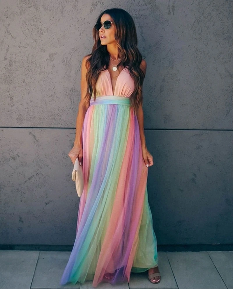 Dress | Vibrant rainbow dress for a striking style