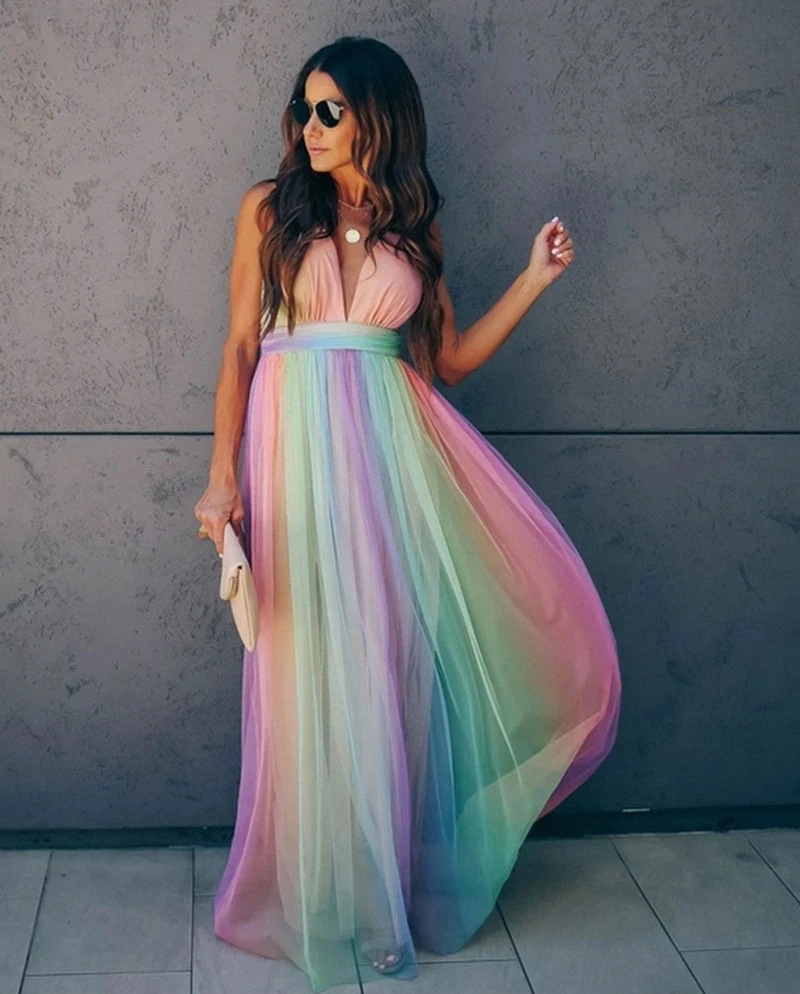 Dress | Vibrant rainbow dress for a striking style