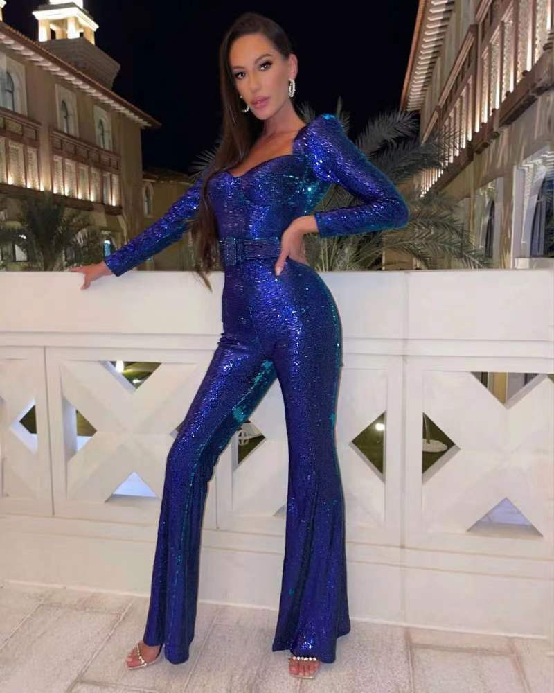 Valenzora - Sequin Long Sleeve Jumpsuit