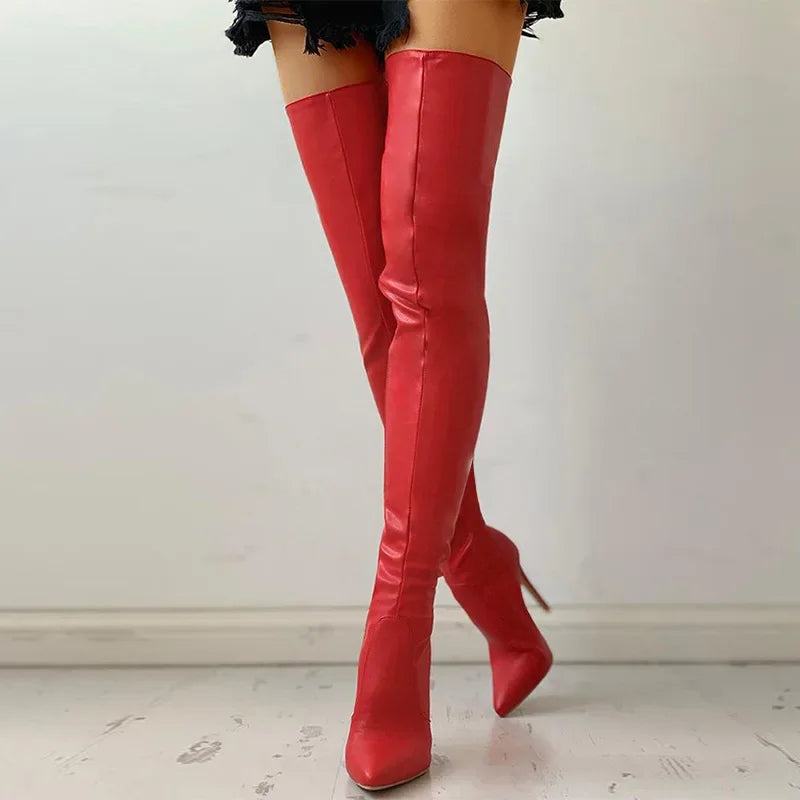 Valenzora | Thigh-high fashion boots with stiletto heels