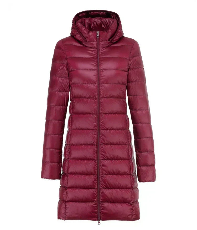 Valenzora | Lange leichte Daunenjacke