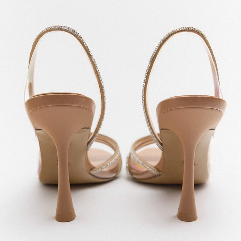 Valenzora Elegant High-Heeled Sandals | Stiletto Slingback Peep Toe Shoes