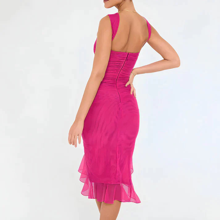 Valenzora - Elegant bodycon dress with ruffles