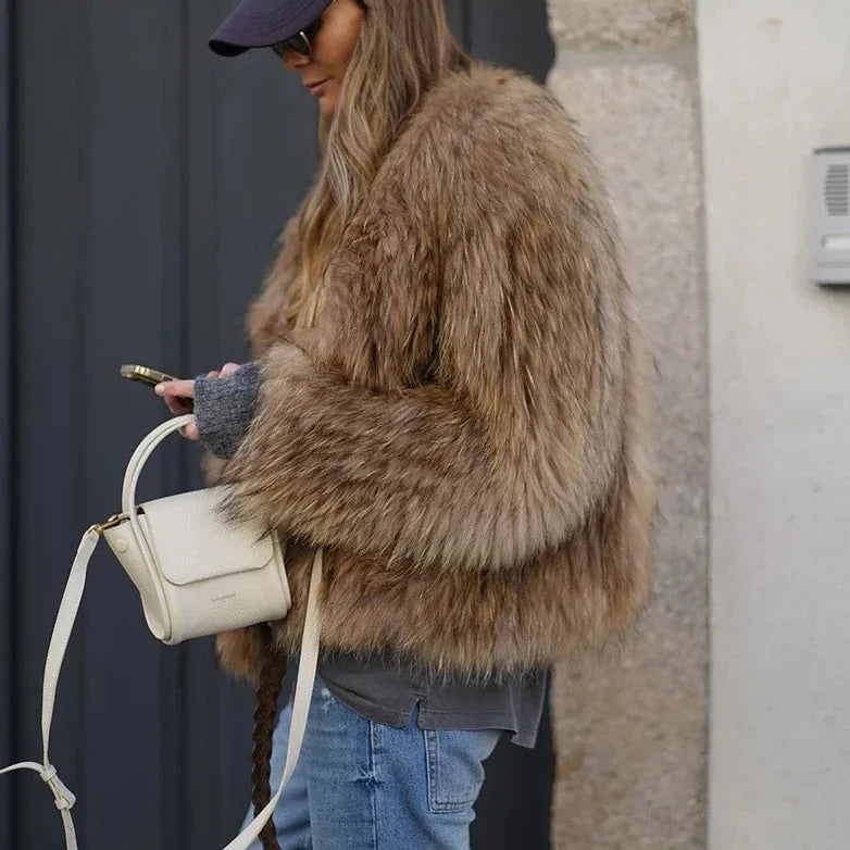 Valenzora - Women's Fashion Plush Faux Fur Jacket