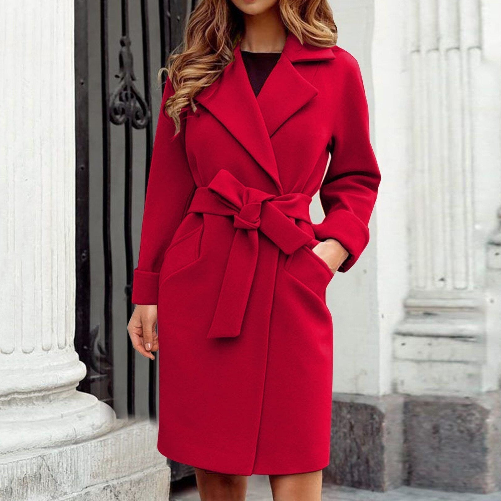 Valenzora - Elegant coat with tie belt