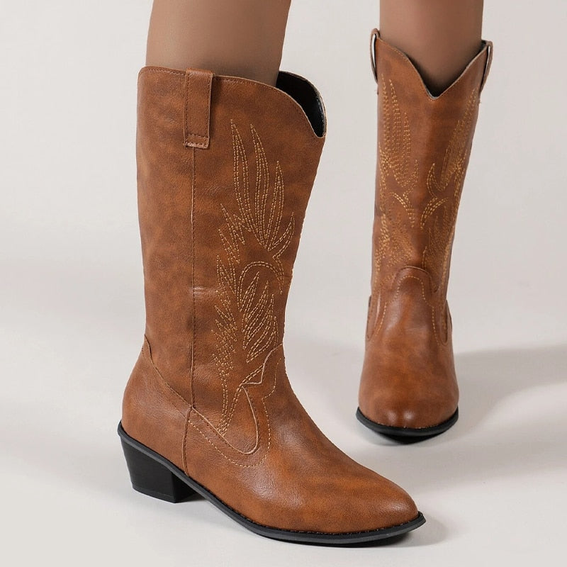 Valenzora Cowboy Boots | High-quality women's boots with boho print