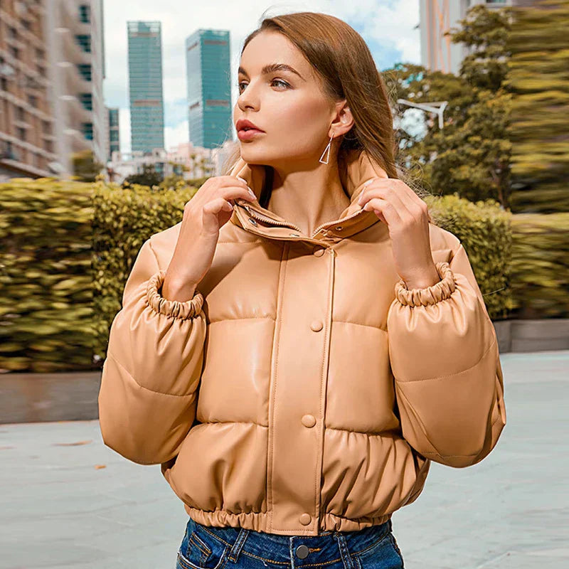 Valenzora | Padded leather jacket for women