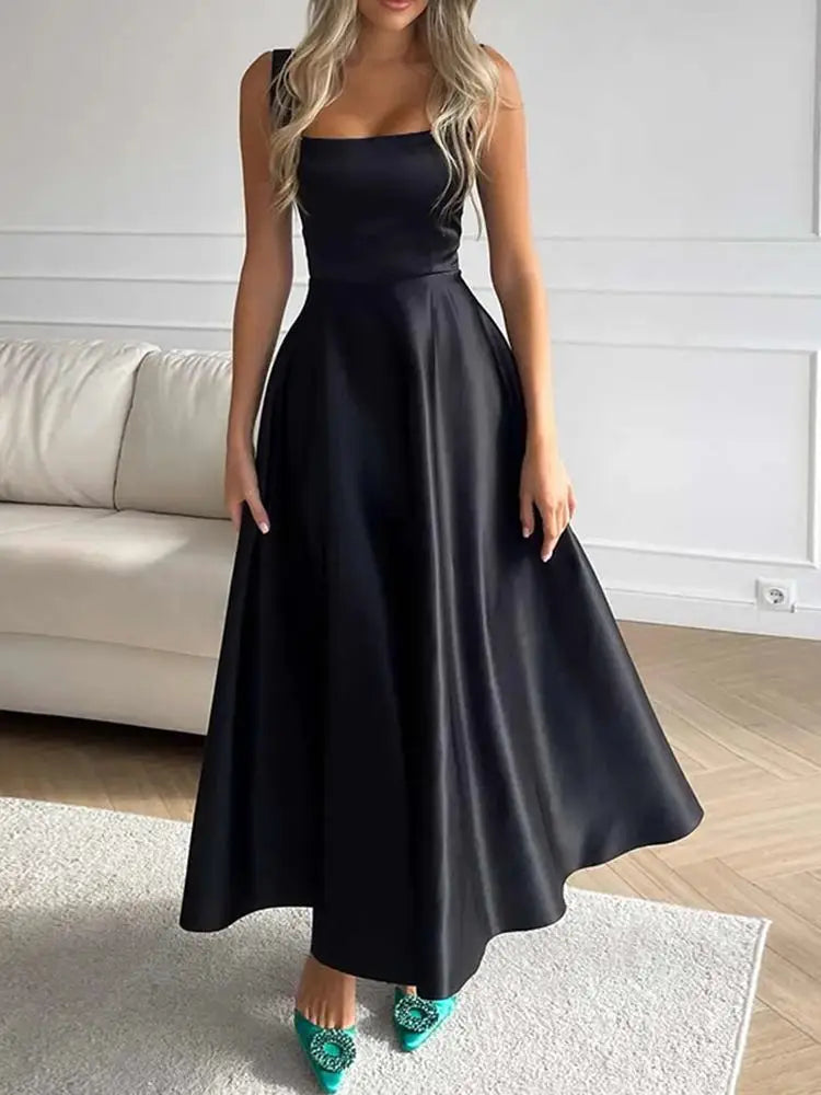 Valenzora | Modernes ärmelloses Maxikleid mit hoher Taille für Damen