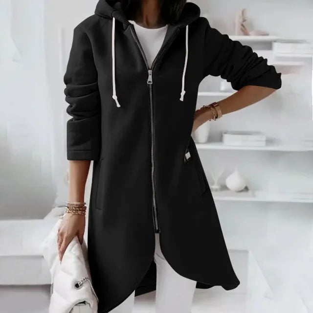 Valenzora | Kapuzen-Cardigan mit abgerundetem Saum