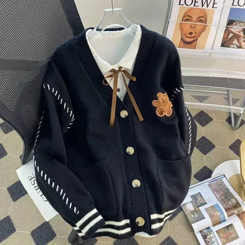 Cardigan with contrasting details