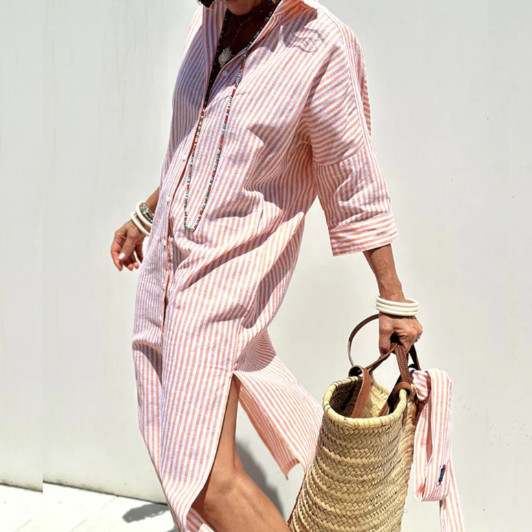 Valenzora | Elegant Striped Shirt Dress for Women