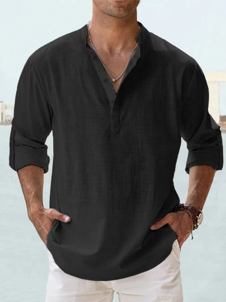 Valenzora | Breathable cotton linen shirt, casual fit