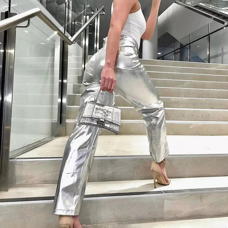 Valenzora - Silver metallic trousers