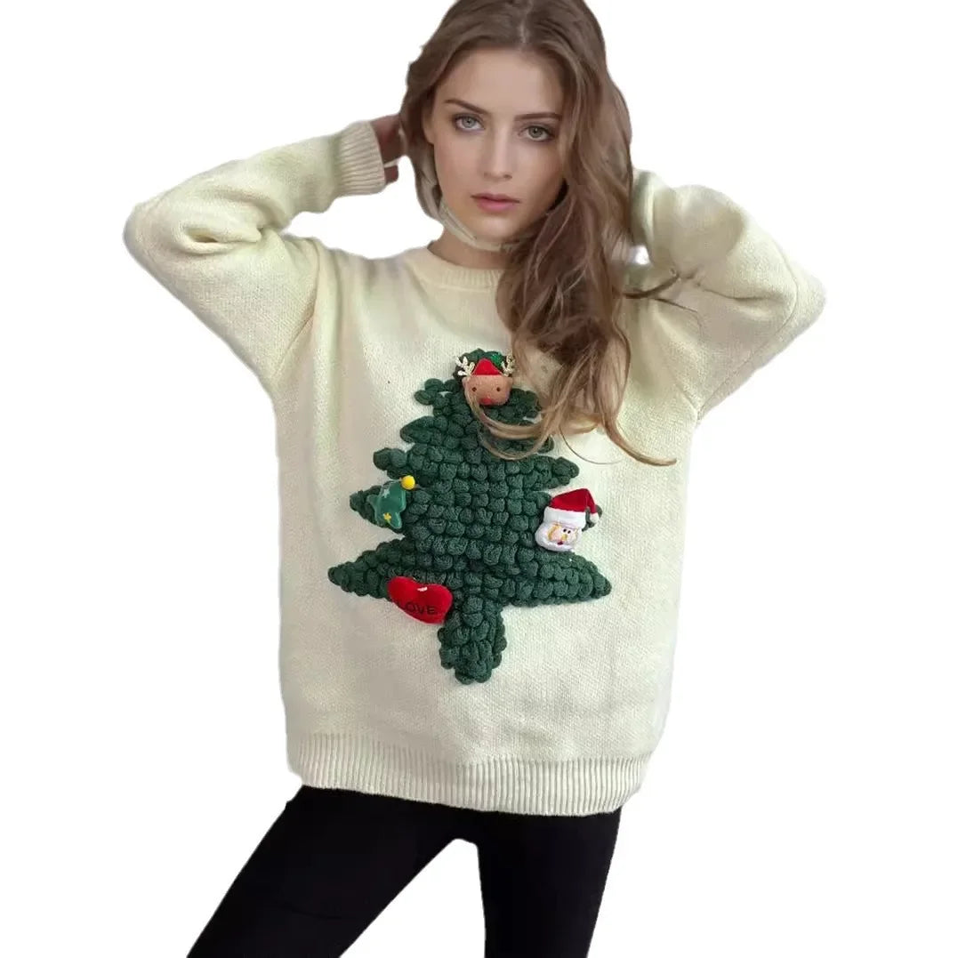 Valenzora - Hässlicher Weihnachtspullover - Hyggeliger Pullover mit 3D-Details und Weihnachtsthema