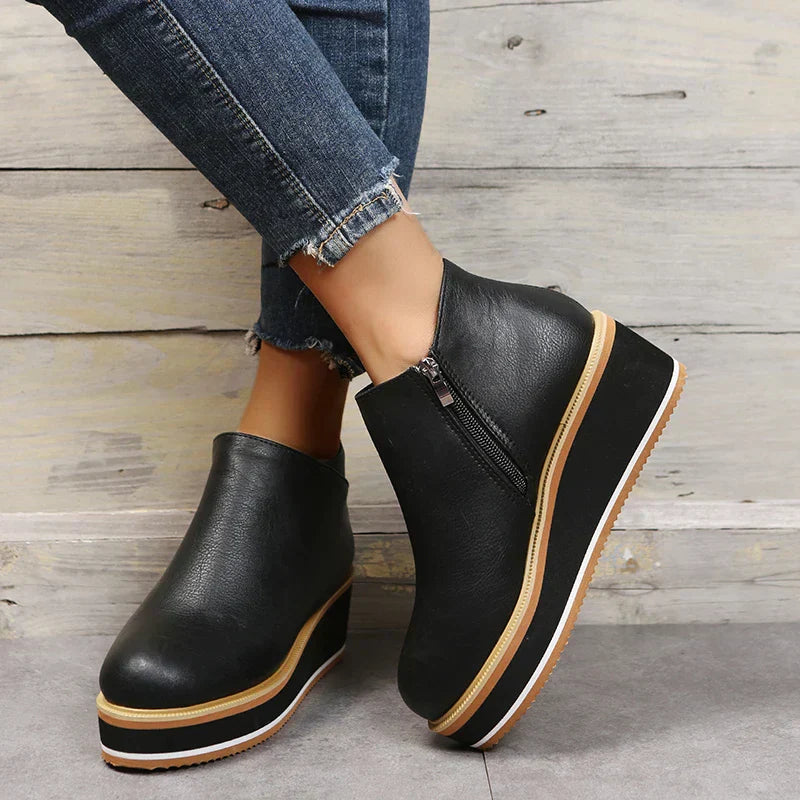 Valenzora – Stylische Stiefeletten mit Reißverschluss und Plateau
