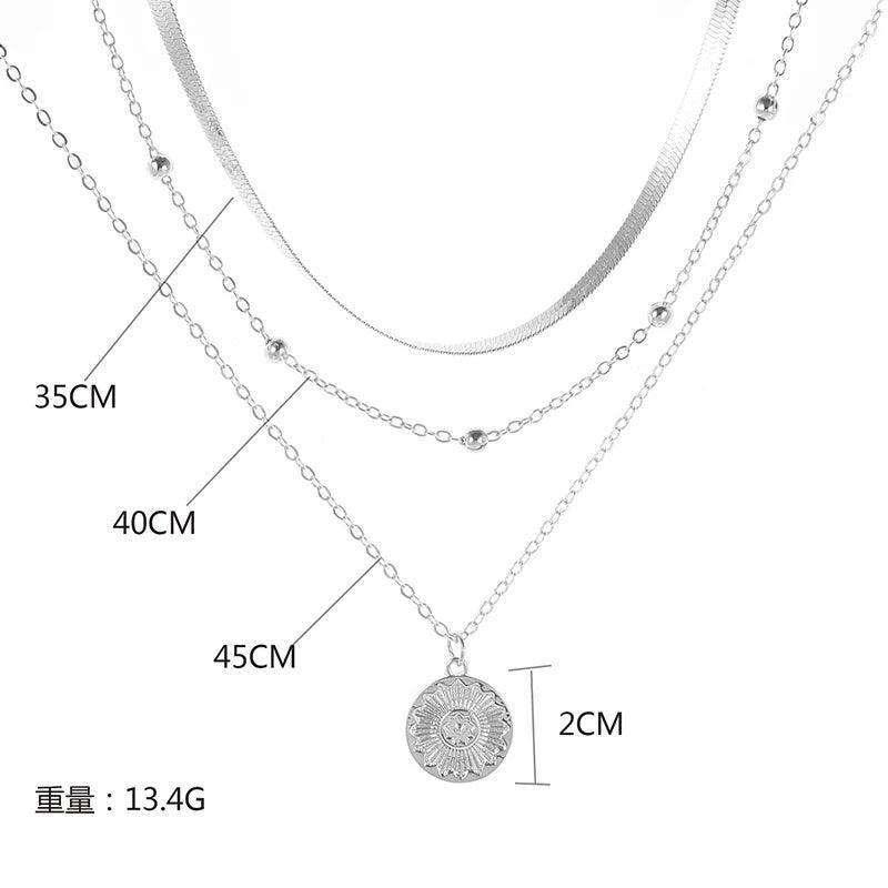 Valenzora | 925er Sterlingsilber Dreifache Rundhalskette