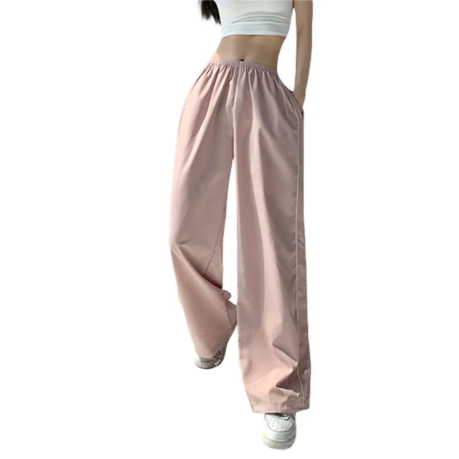 Valenzora | Damen Y2K Cargohose mit elastischem Bund, locker sitzende, unifarbene Jogginghose, Trainingshose mit Taschen, Streetwear