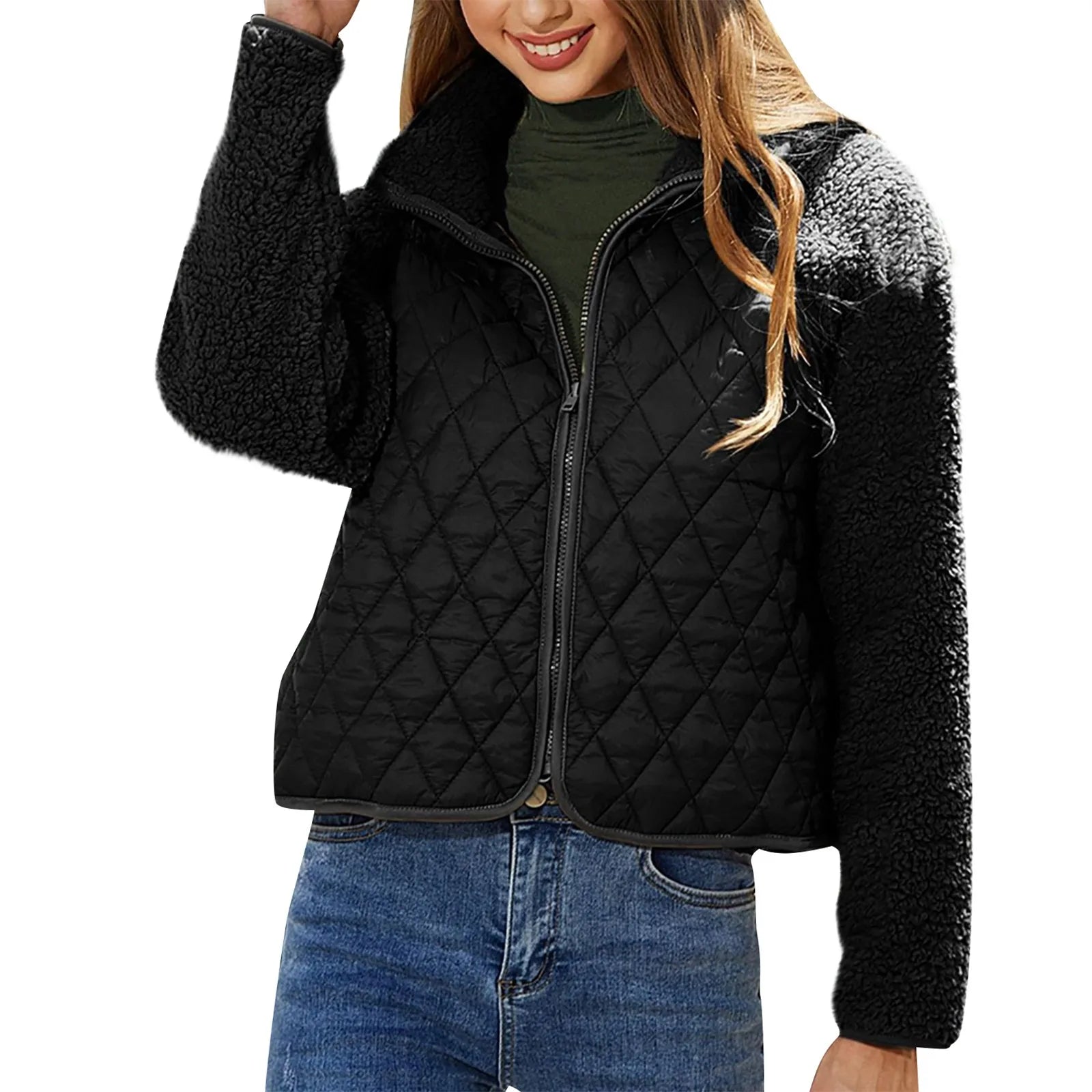 Valenzora - Women's Bomber Jacket with Zipper
