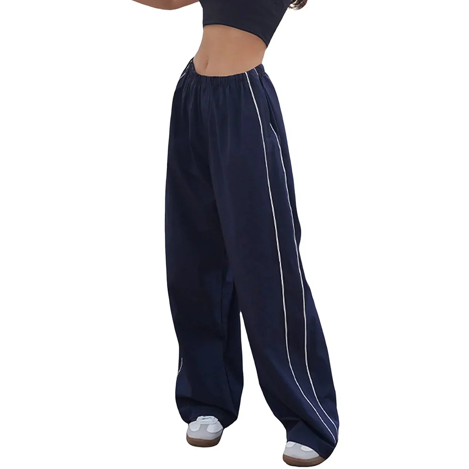 Valenzora | Damen Y2K Cargohose mit elastischem Bund, locker sitzende, unifarbene Jogginghose, Trainingshose mit Taschen, Streetwear