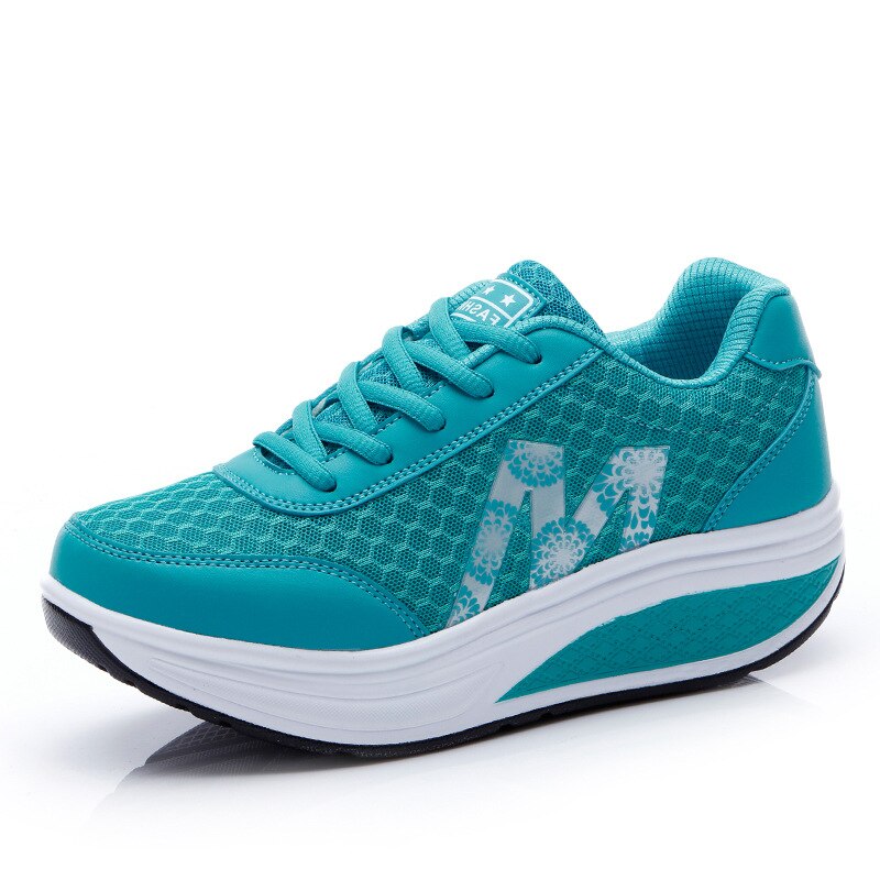 Stylish lace up wedge sneakers