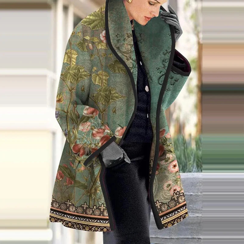 Valenzora – Kimonomantel für Damen mit Blumen-Jacquard für elegante Lagenlooks