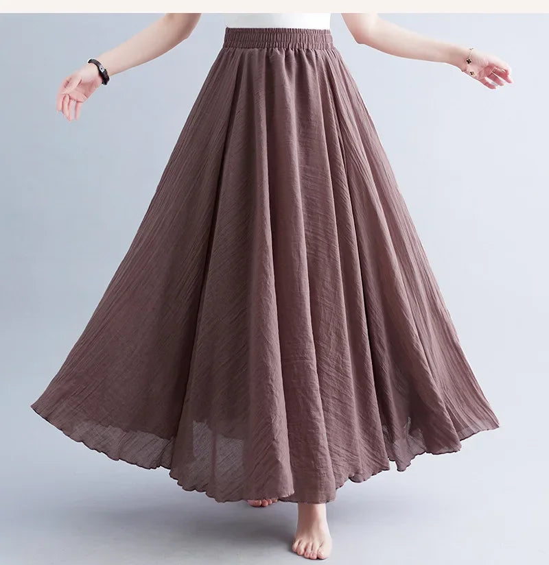 Valenzora | Fashion Baumwolle Leinen Kleidung Damenröcke Maxi Y2K Elegante Strand Saia Ropa Mujer Freizeitkleid Boho Lange Röcke Faldas Harajuku