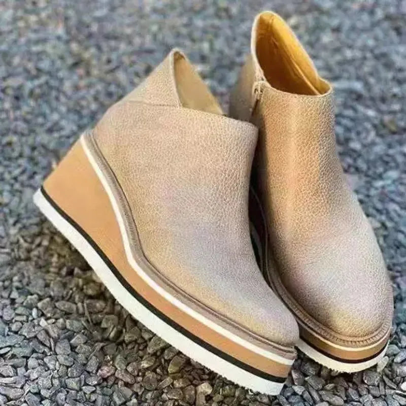 Valenzora – Stylische Stiefeletten mit Reißverschluss und Plateau