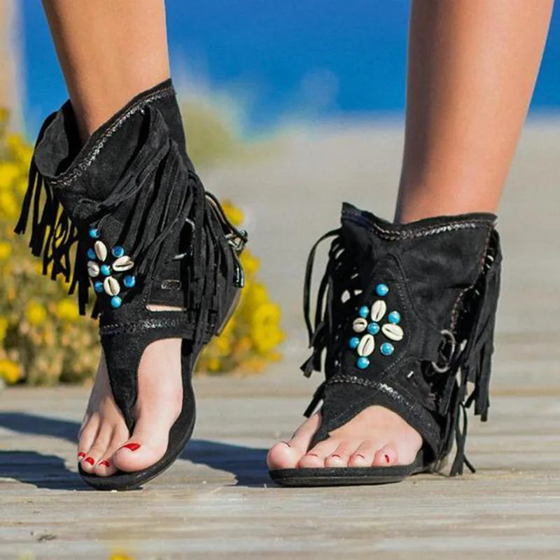 Valenzora | Fransen-Boho-Sandalen
