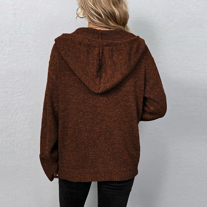 Valenzora | Bequemer Cardigan mit Kapuze