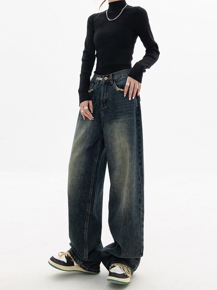 Valenzora - Trendy Baggy Wide Leg Jeans for Women | High-Waisted Jeans, Casual Streetwear