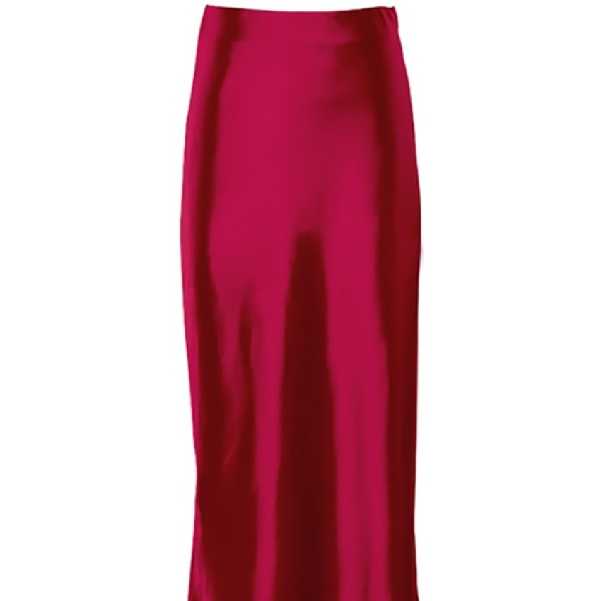 Valenzora | High-waisted long satin silk skirt for women