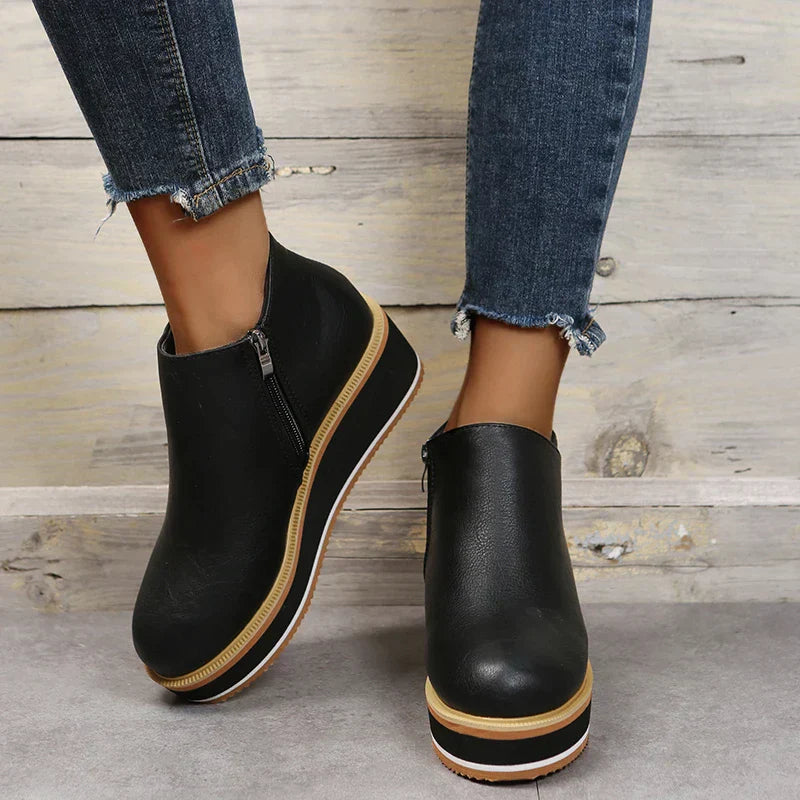 Valenzora – Stylische Stiefeletten mit Reißverschluss und Plateau