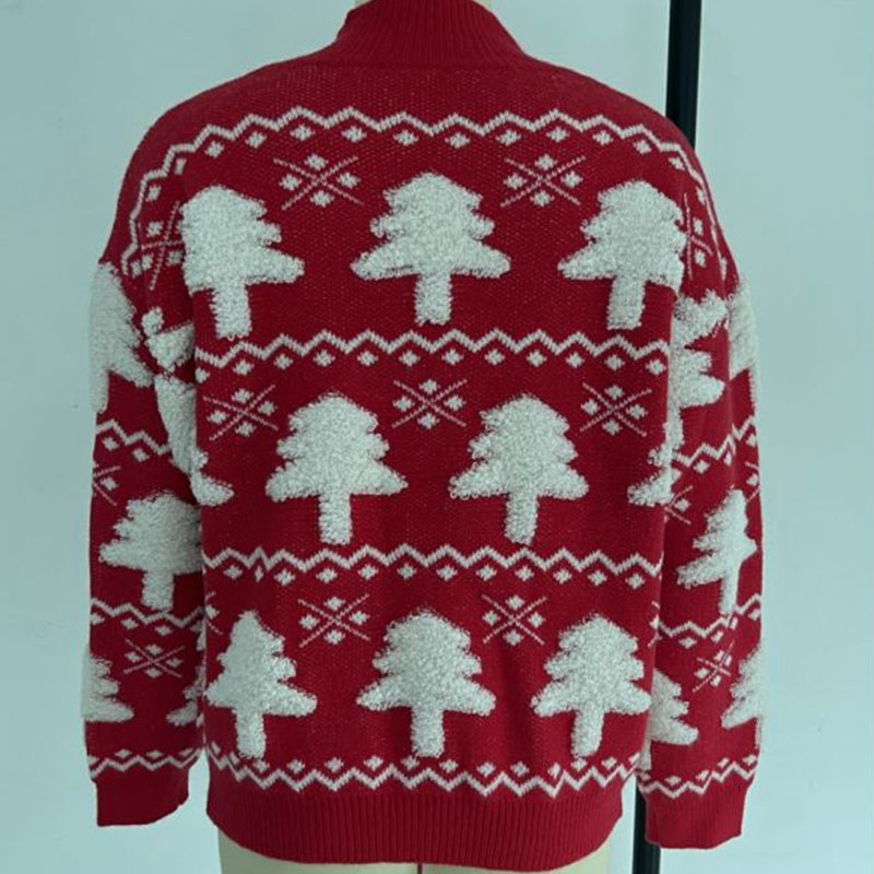 Valenzora - Ugly Christmas Sweater - Knitted sweater with 3D Christmas tree print
