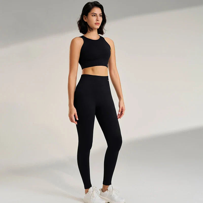 Valenzora | Seamless Yoga Set - High-Waisted Leggings & Top Two-Piece Fitness Outfit