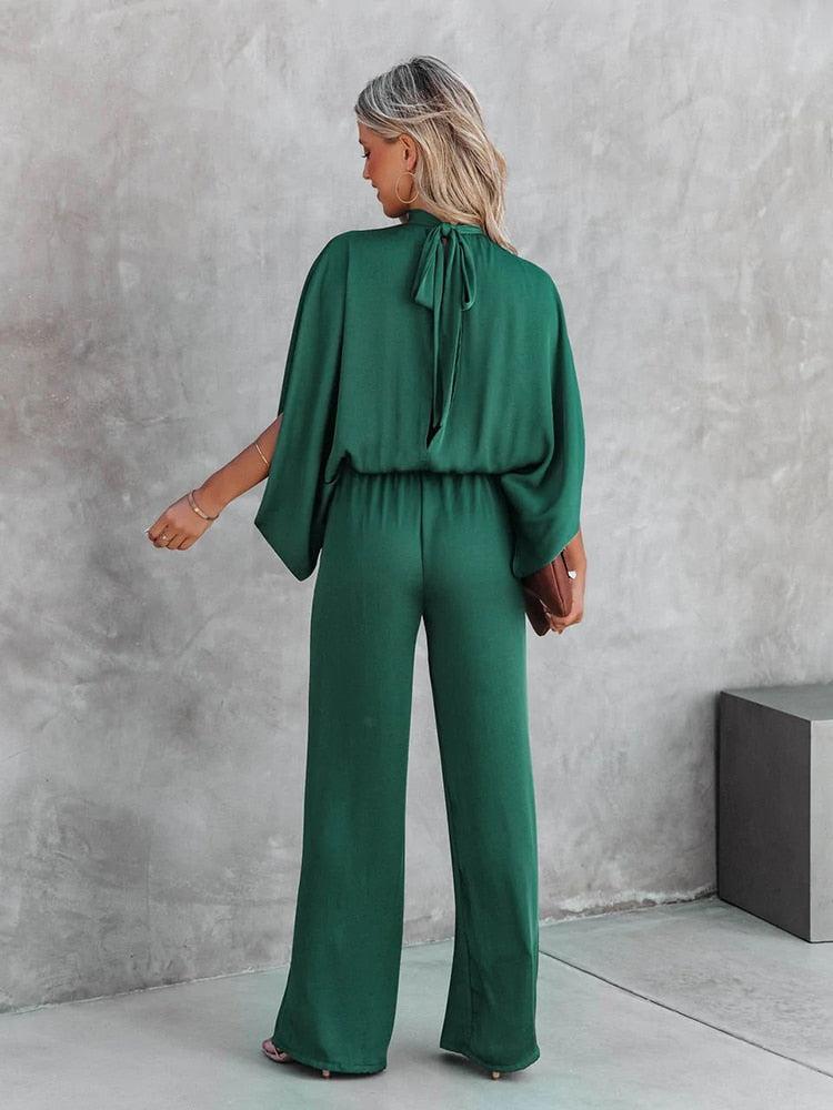 Valenzora | Flowing Elegant Wide-Leg Jumpsuit