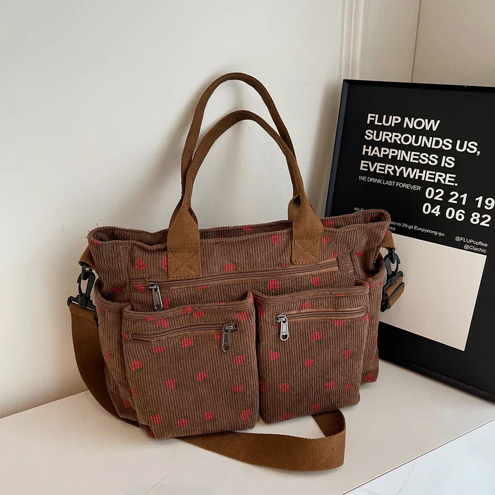 Valenzora | Strawberry Corduroy Bag