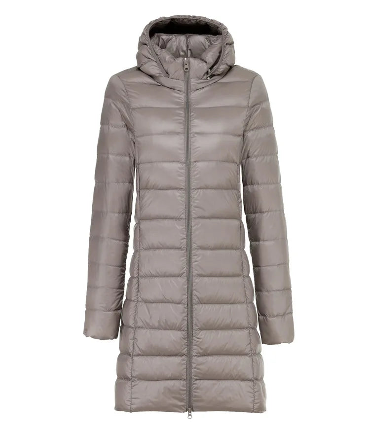 Valenzora | Lange leichte Daunenjacke